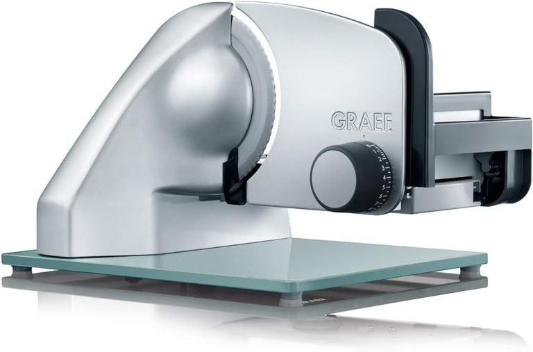 GRAEF Classic C20, trancheuse universelle électrique fabriquée en Allemagne, entièrement métallique, lame ondulée en acier inoxydable Ø 170 mm, épaisseur de coupe 0 à 20 mm